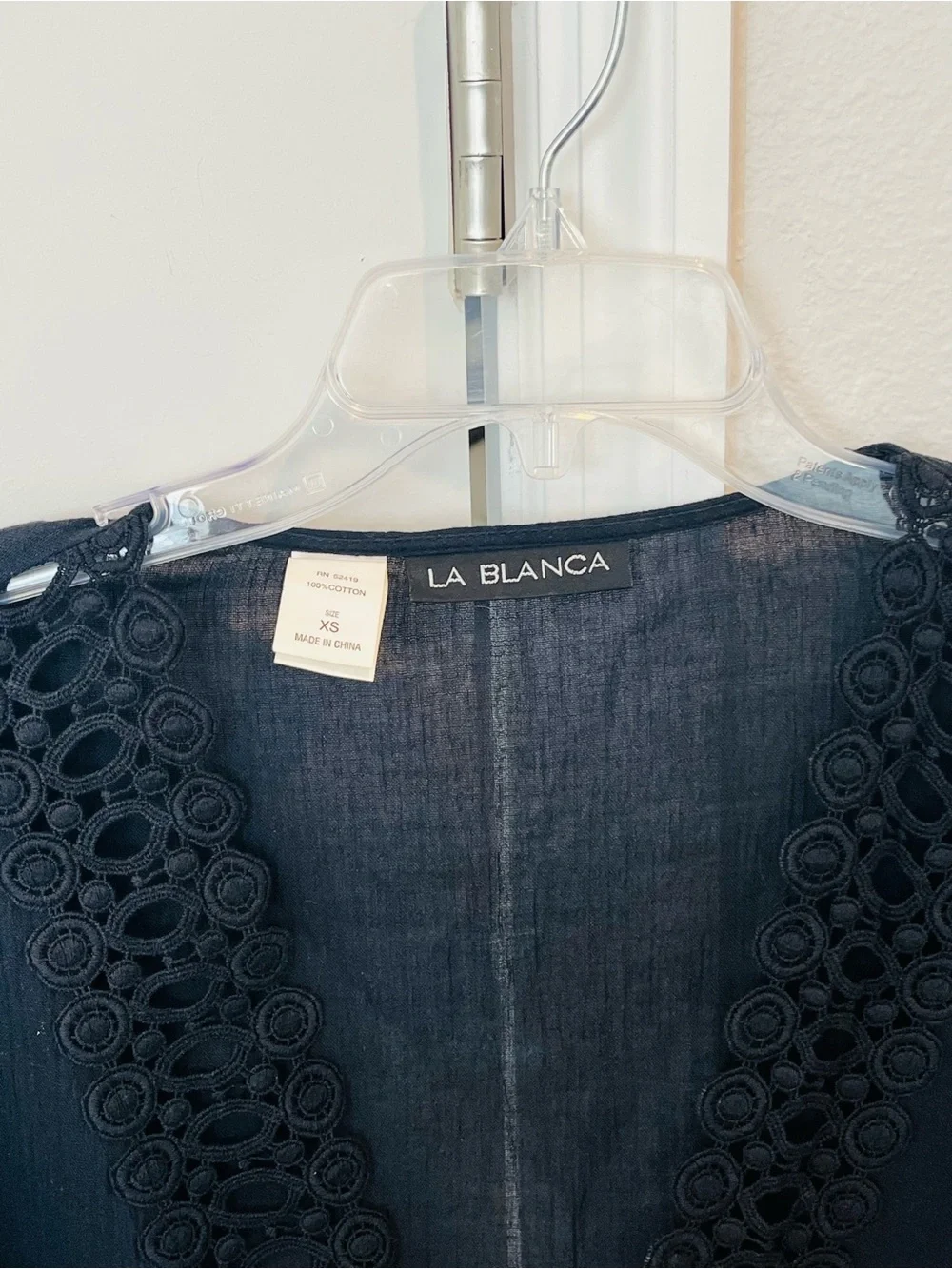 La Blanca Black Lace Swimsuit Coverup